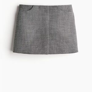 H&M Structured Twill Gray Mini Skirt